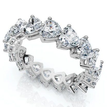 3.75 CTW Lab Grown Diamond Heart Shape Full Eternity Wedding Band
