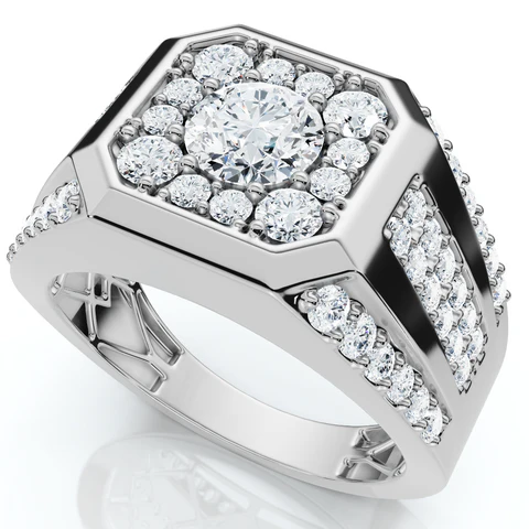 2 CTW Lab Grown Diamond 10k Gold Men's Ring