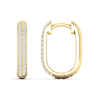 0.18 CTW Lab Grown Diamond Oval Shape Huggie Earring
