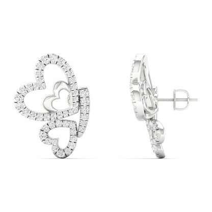 0.46 CTW Lab Grown Diamond Heart Shape Butterfly Earring