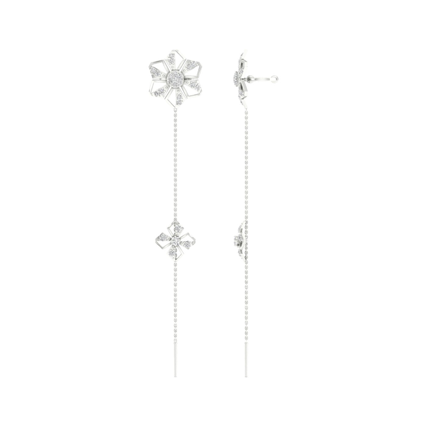 0.48 CTW Lab Grown Diamond Floral Drop Earring