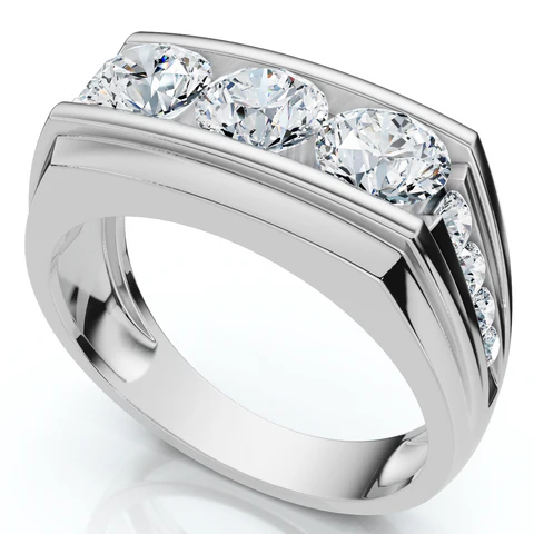 2 CTW Lab Grown Diamond Wedding Anniversary Ring For Men