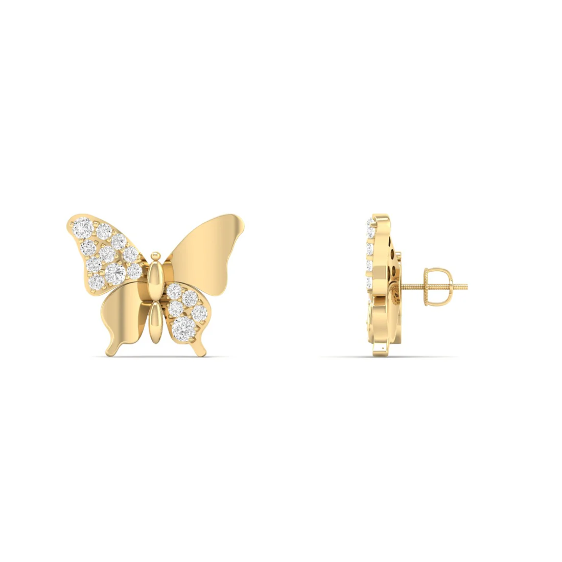 0.18 CTW Lab Grown Diamond Butterfly Design Stud Earring