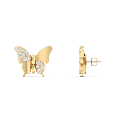 0.18 CTW Lab Grown Diamond Butterfly Design Stud Earring