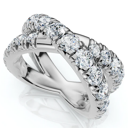 3 CTW Lab Grown Diamond Crossover Gold Ring