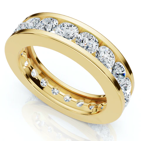 2 CTW Lab Grown Diamond Channel Set Full Eternity Ring For Men