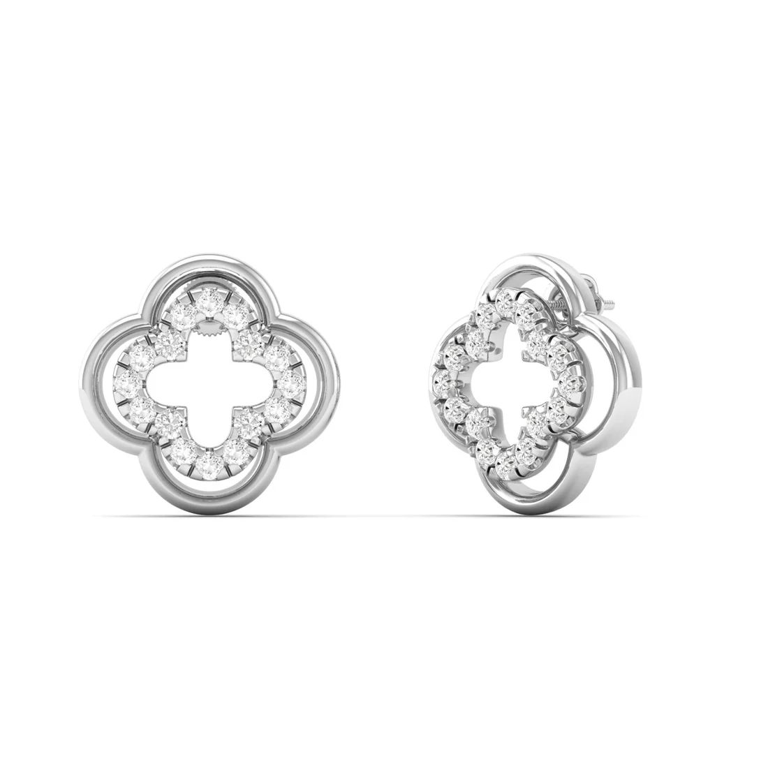 0.18 CTW Lab Grown Diamond Clover Stud Earring