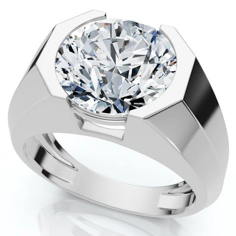 5 CTW Lab Grown Diamond Solitaire Engagement Ring For Men