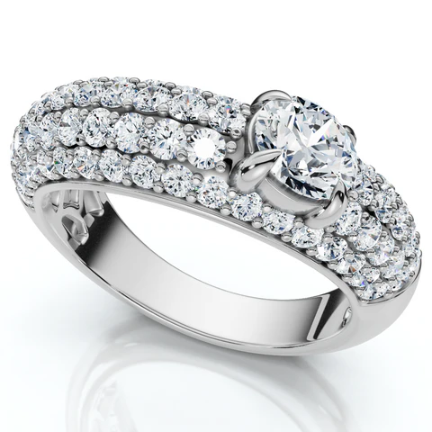 1.5 CTW Lab Grown Diamond Pave Set Anniversary Ring