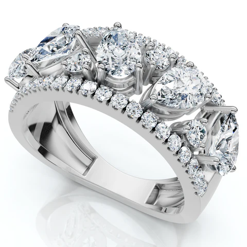 1.50 CTW Lab Grown Diamond Cluster Anniversary Ring