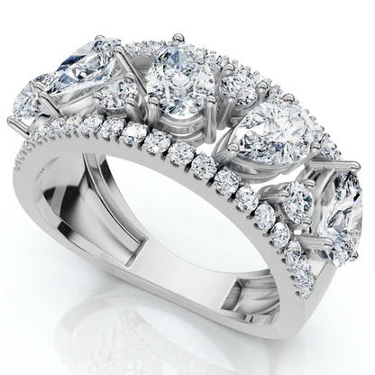 1.50 CTW Lab Grown Diamond Cluster Anniversary Ring