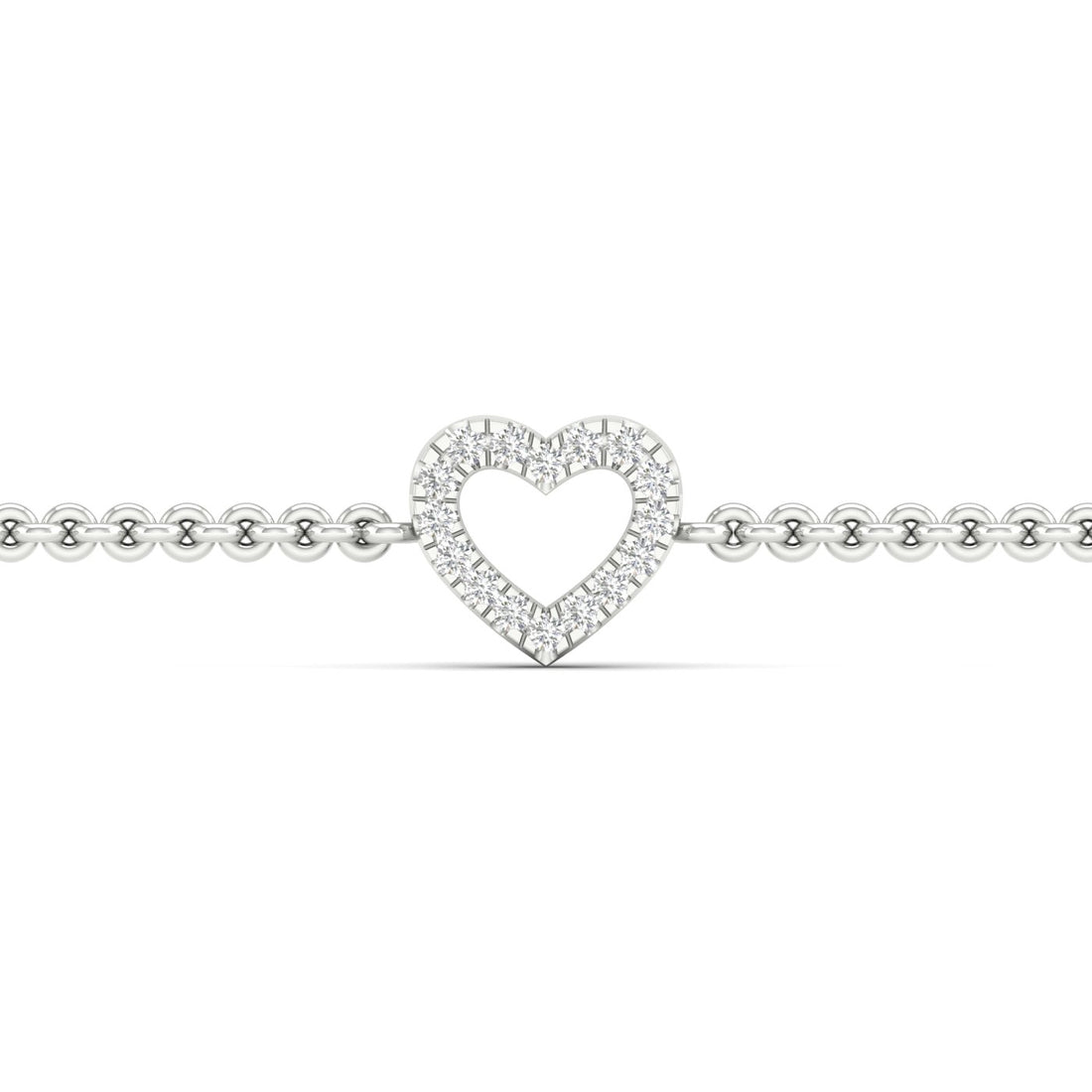 0.05CTW Heart Fashion Lab Grown Diamond Tennis Bracelet