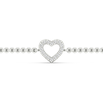 0.05CTW Heart Fashion Lab Grown Diamond Tennis Bracelet