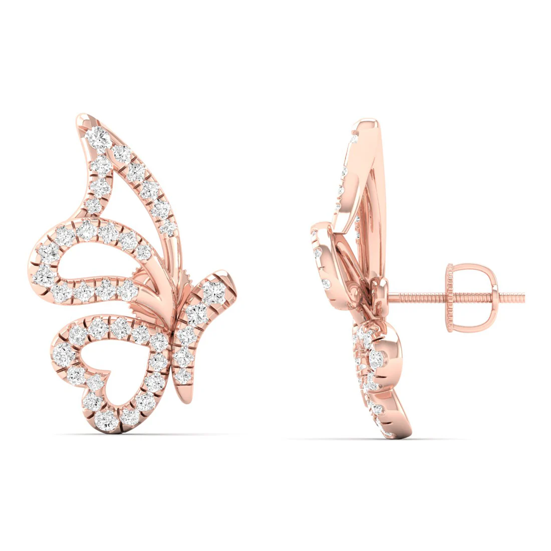 0.38 CTW Lab Grow Diamond Butterfly Fashion Stud Earring