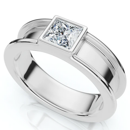 Lab Grown Diamond Princess Cut Solitaire Wedding Ring For Men