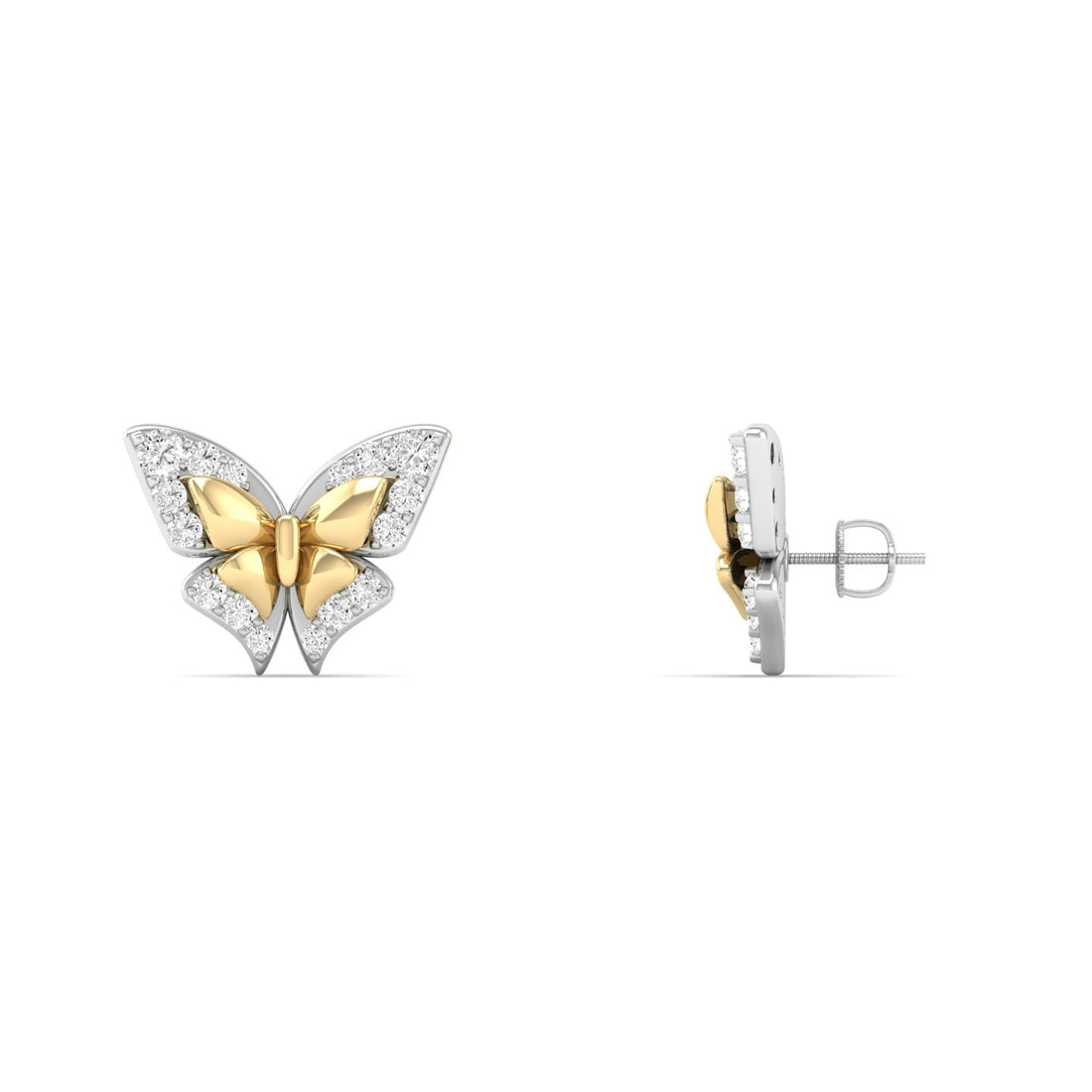 0.18 CTW Lab Grown Diamond Butterfly Shape Stud Earring