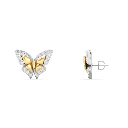 0.18 CTW Lab Grown Diamond Butterfly Shape Stud Earring