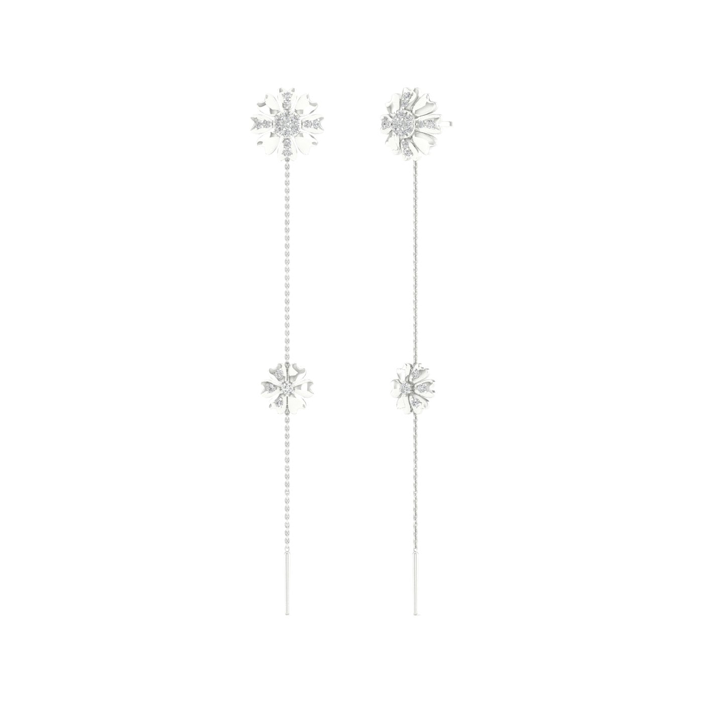 0.30 CTW Lab Grown Diamond Modern Floral Drop Earrings