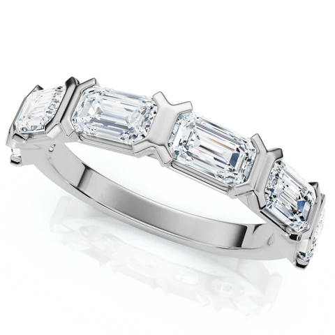 1.50 CTW Emerald Cut Lab Grown Diamond 6-stone Ring For Men