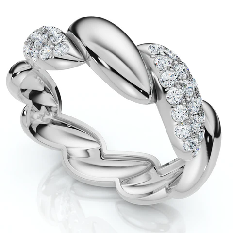 Lab Grown Diamond Twisted Stackable Wedding Band