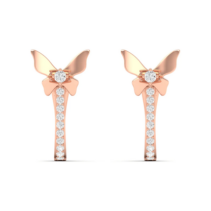 0.18 CTW Lab Grown Diamond Butterfly Hoop Earring
