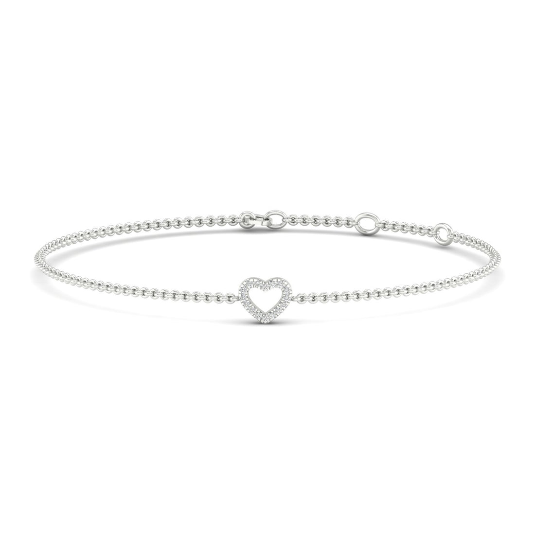 0.05CTW Heart Fashion Lab Grown Diamond Tennis Bracelet