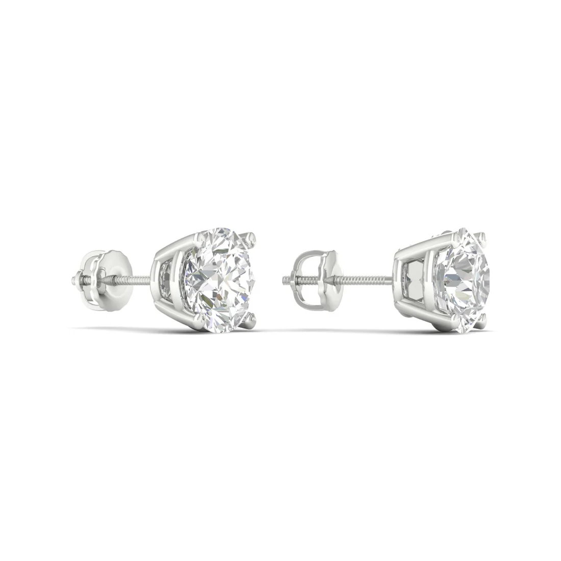 3 CTW Lab Grown Diamond Classic Round Solitaire Stud Earring
