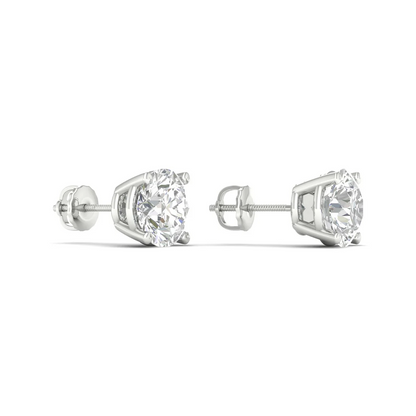 3 CTW Lab Grown Diamond Classic Round Solitaire Stud Earring