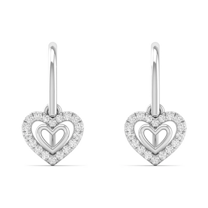 0.18 CTW Lab Grown Diamond Heart Shape Drop Earring