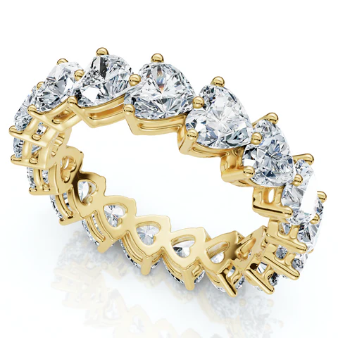 3.75 CTW Lab Grown Diamond Heart Shape Full Eternity Wedding Band