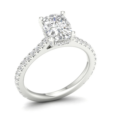 2.60 CTW Cushion Lab Grown Diamond Halo Engagement Ring