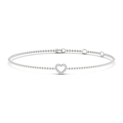 0.05CTW Heart Fashion Lab Grown Diamond Tennis Bracelet