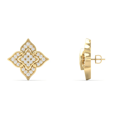 0.18 CTW Lab Grown Diamond Flower Shape Stud Earring