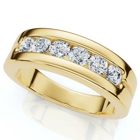 0.625 CTW Lab Grown Diamond 6-Stone Polished Wedding Ring
