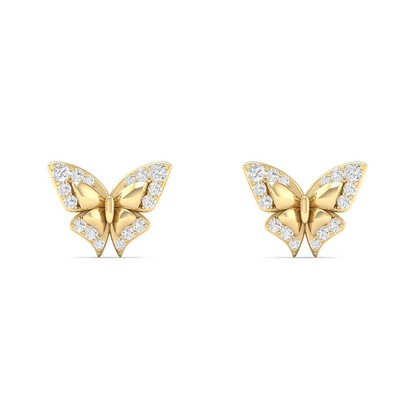 0.18 CTW Lab Grown Diamond Butterfly Shape Stud Earring
