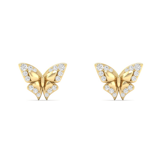 0.18 CTW Lab Grown Diamond Butterfly Shape Stud Earring