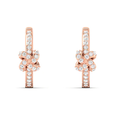 0.23 CTW Lab Grown Diamond Ribbon Hoop Earrings