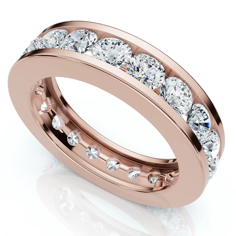 2 CTW Lab Grown Diamond Channel Set Full Eternity Ring For Men