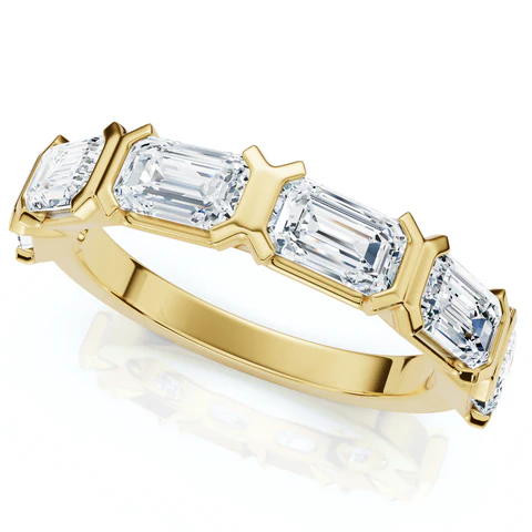 1.50 CTW Emerald Cut Lab Grown Diamond 6-stone Ring For Men