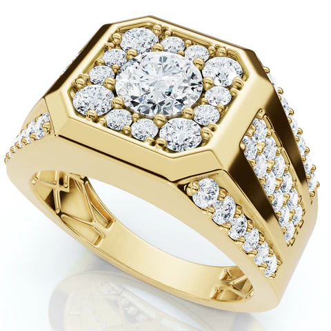 2 CTW Lab Grown Diamond 10k Gold Men's Ring