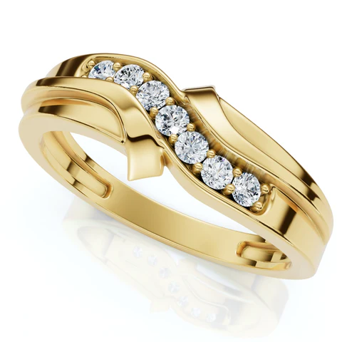 Lab Grown Diamond Curved Channel Set Wedding Band