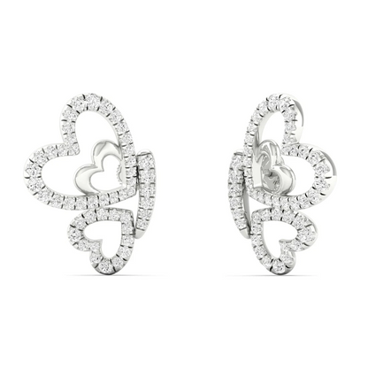 0.46 CTW Lab Grown Diamond Heart Shape Butterfly Earring