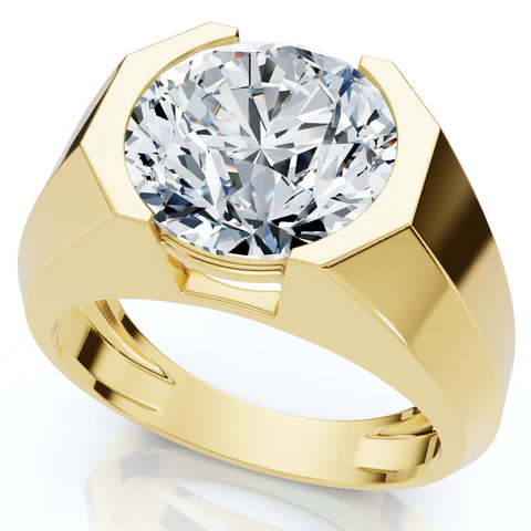 5 CTW Lab Grown Diamond Solitaire Engagement Ring For Men
