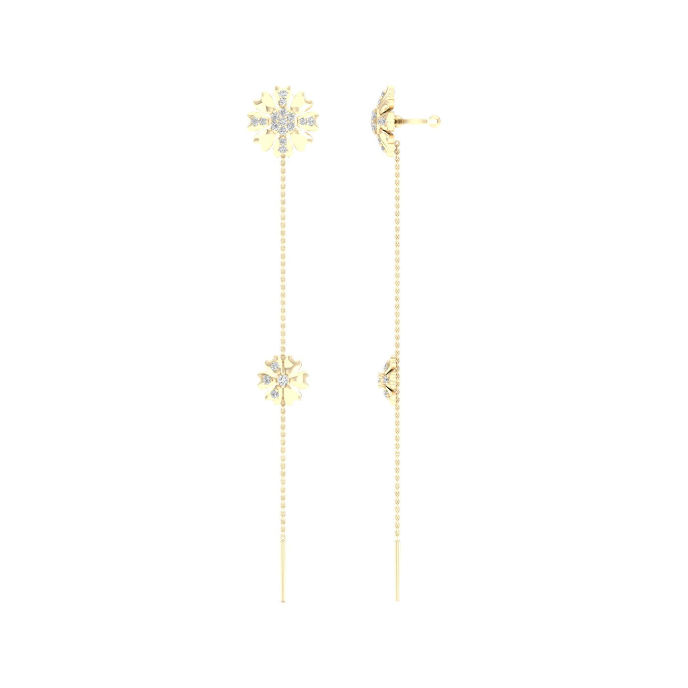 0.30 CTW Lab Grown Diamond Modern Floral Drop Earrings