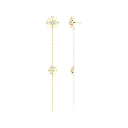 0.30 CTW Lab Grown Diamond Modern Floral Drop Earrings