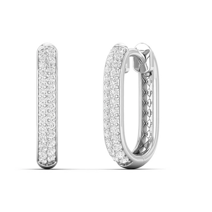 0.18 CTW Lab Grown Diamond Oval Shape Huggie Earring