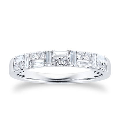 Lab Diamond East West Gold Wedding Band
