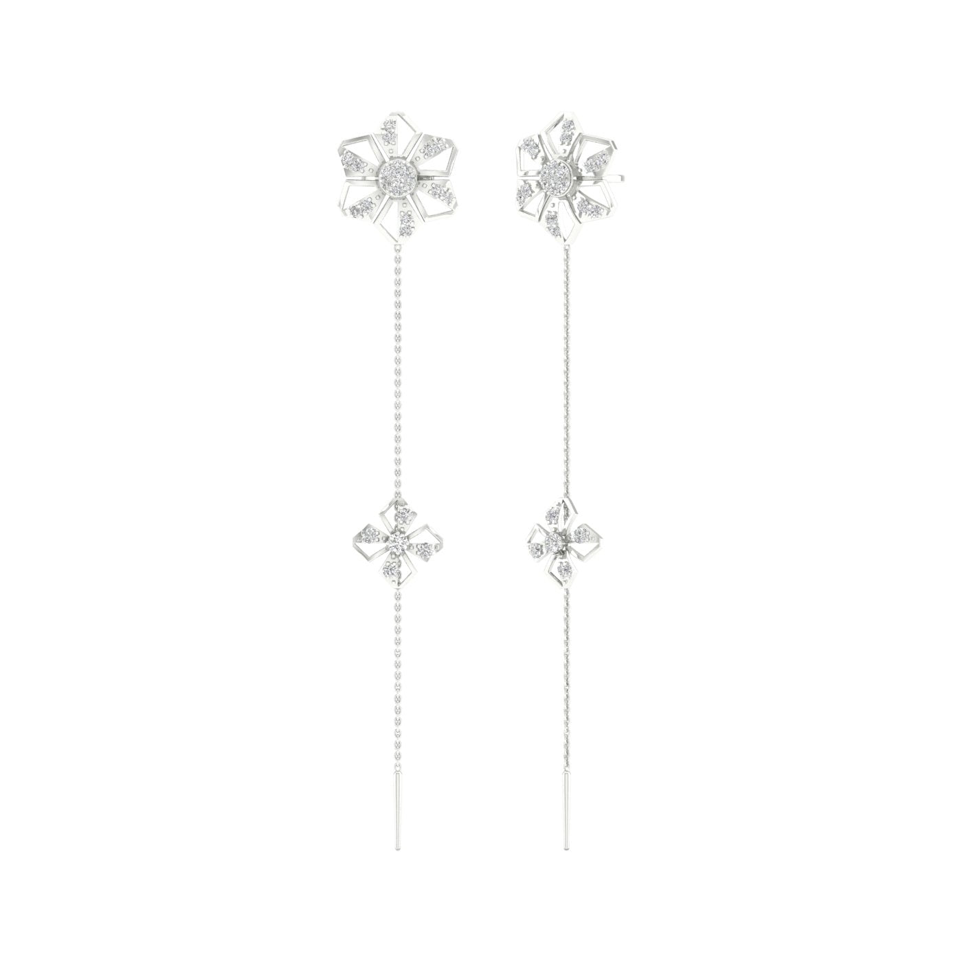 0.48 CTW Lab Grown Diamond Floral Drop Earring