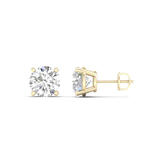 3 CTW Lab Grown Diamond Classic Round Solitaire Stud Earring
