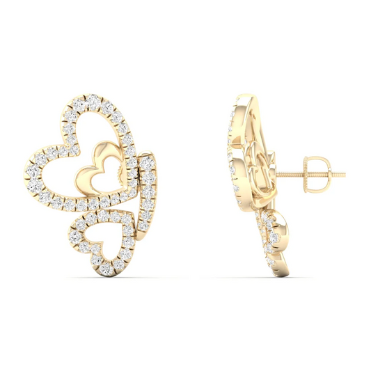 0.46 CTW Lab Grown Diamond Heart Shape Butterfly Earring